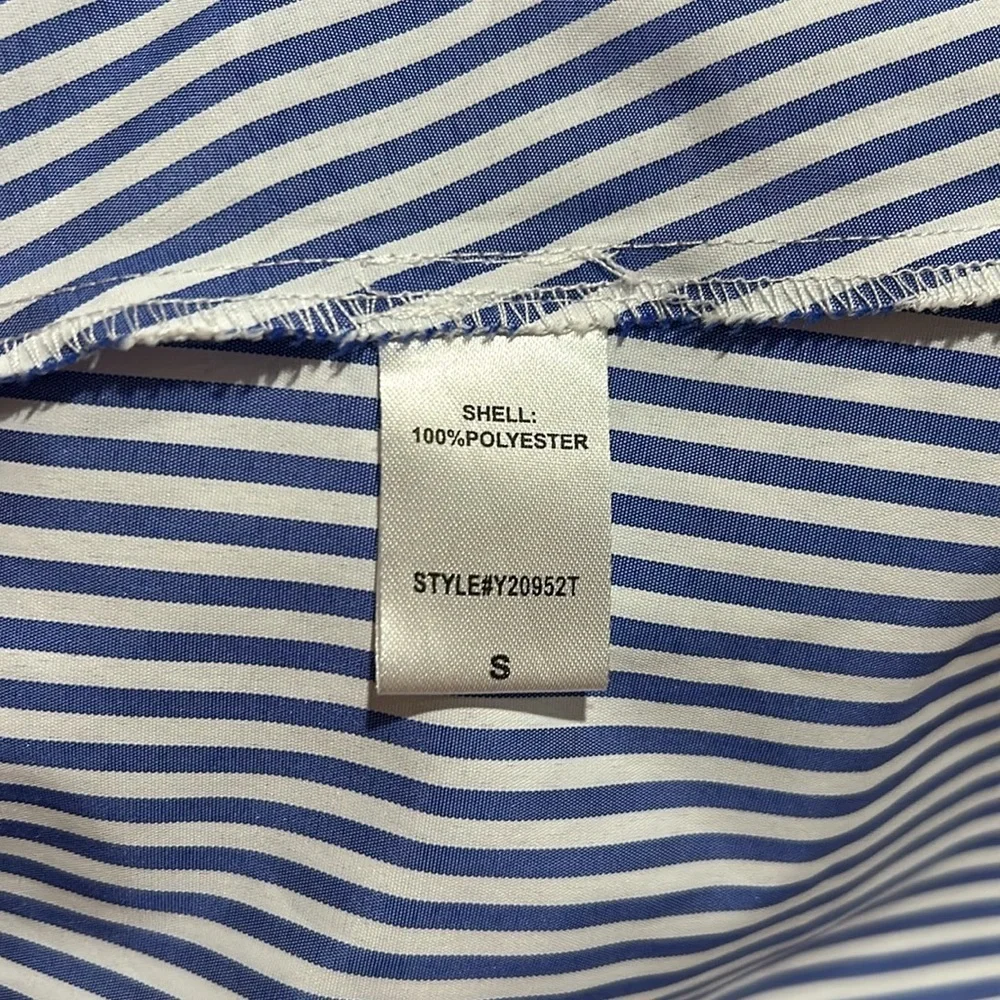 Tuckernuck Easton Blue And White Stripe Puff Sleeve Blouse New Size Small